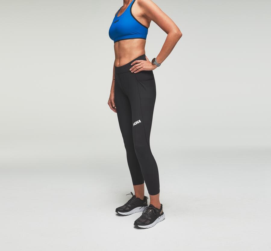 Hoka One One Pants Womens Black - Performance Crop Tight - 07538CXLJ